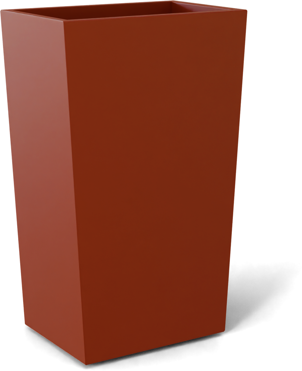Amsterdam Tapered Rectangular Fiberglass Planter in Matte Terra Cotta