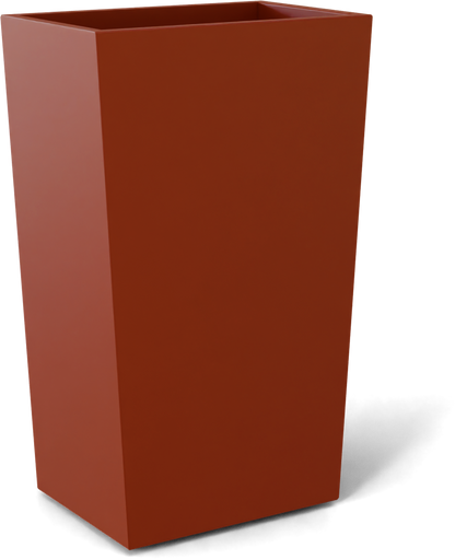 Amsterdam Tapered Rectangular Fiberglass Planter in Matte Terra Cotta