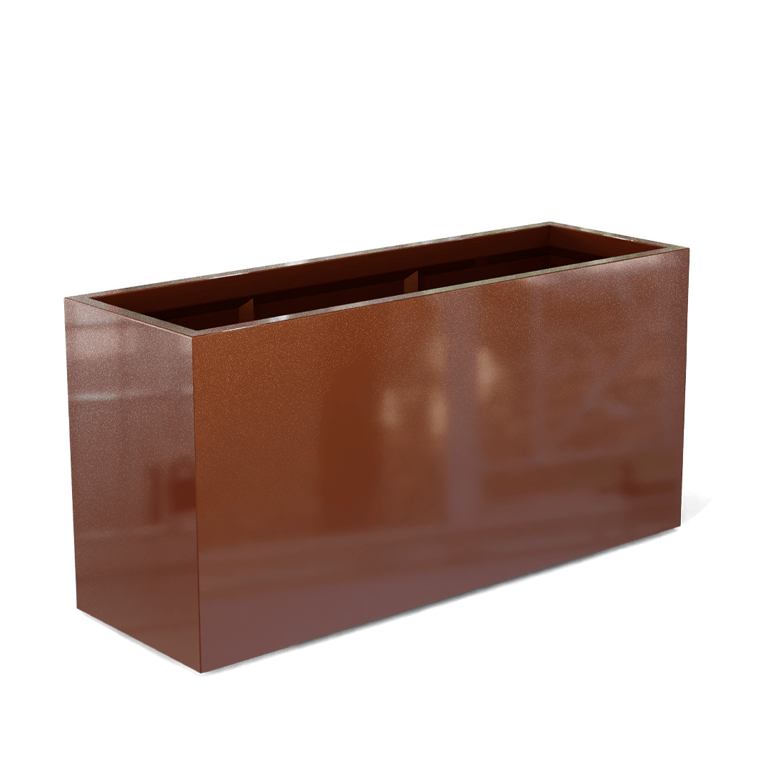 Tolga Rectangular Fiberglass Planter in Metallic Bronze