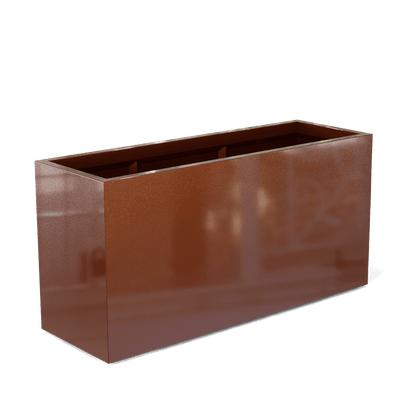 Tolga Rectangular Fiberglass Planter in Metallic Bronze
