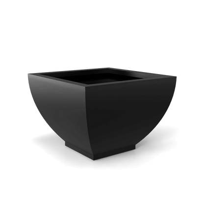 Kathryn Square Fiberglass Planter in Matte Black