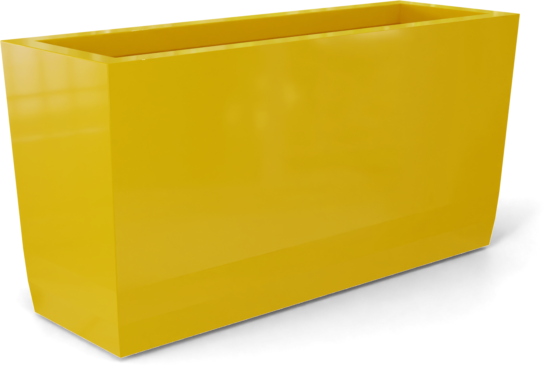 Panama Curved Rectangular Fiberglass Planter in Gloss Saffron