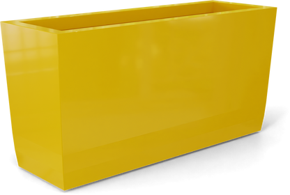 Panama Curved Rectangular Fiberglass Planter in Gloss Saffron