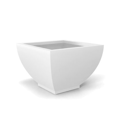 Kathryn Square Fiberglass Planter in Matte Bright White