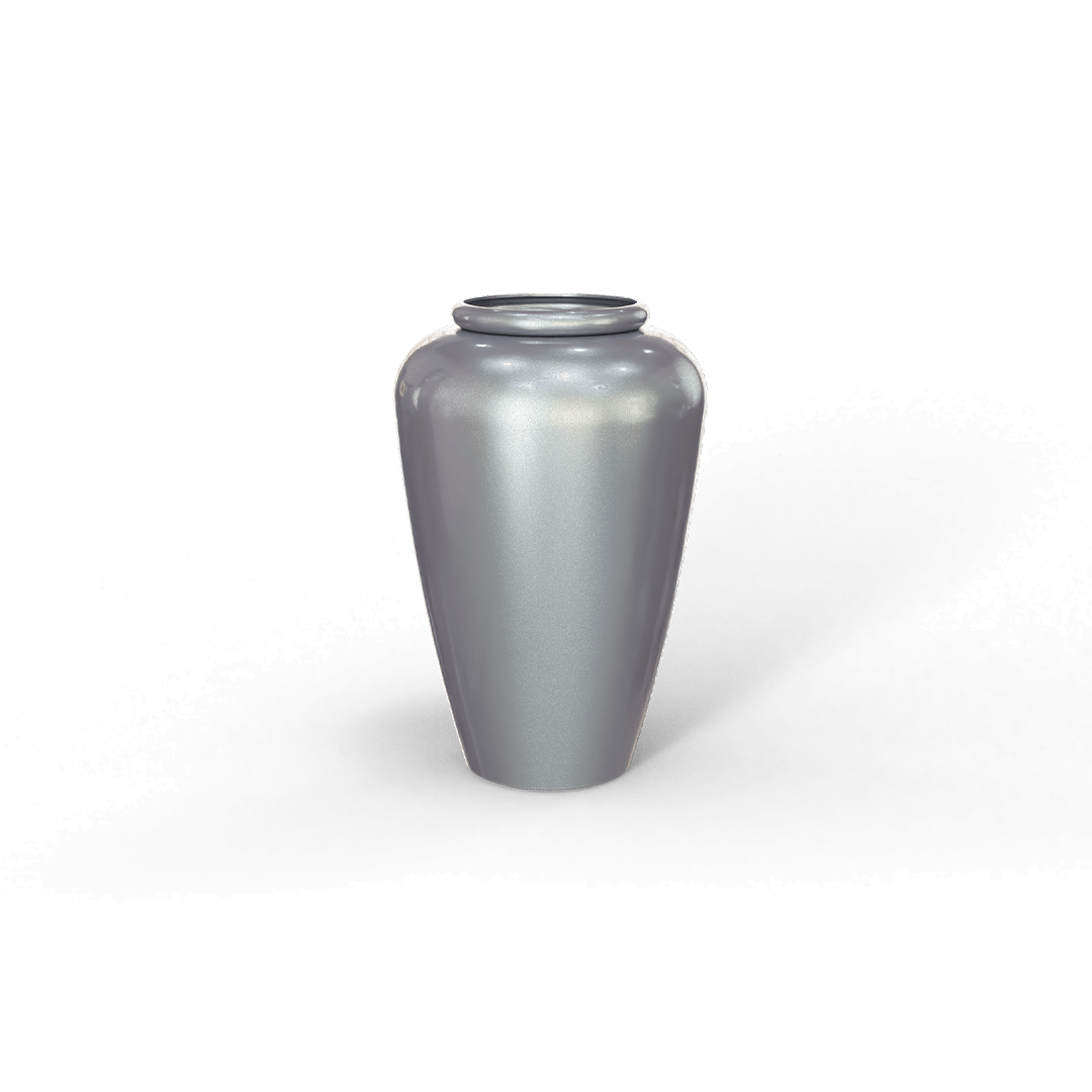 Bara Jar Jar Fiberglass Planter in Metallic Silver