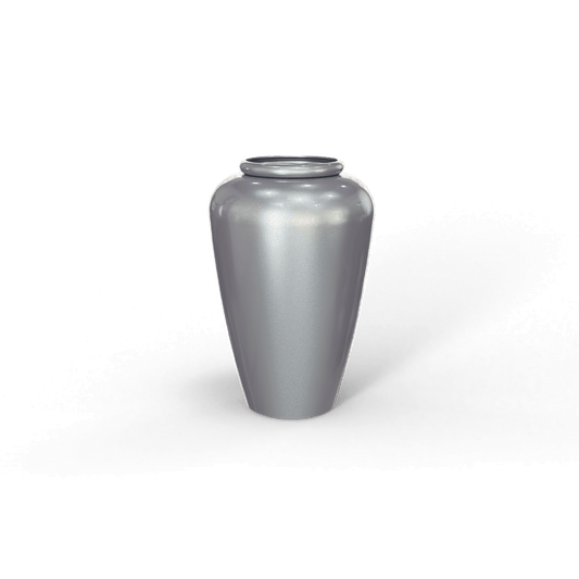Bara Jar Jar Fiberglass Planter in Metallic Silver
