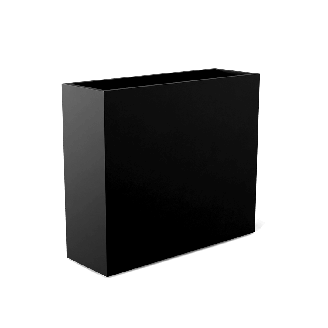 Perth Rectangular Fiberglass Planter in Matte Black