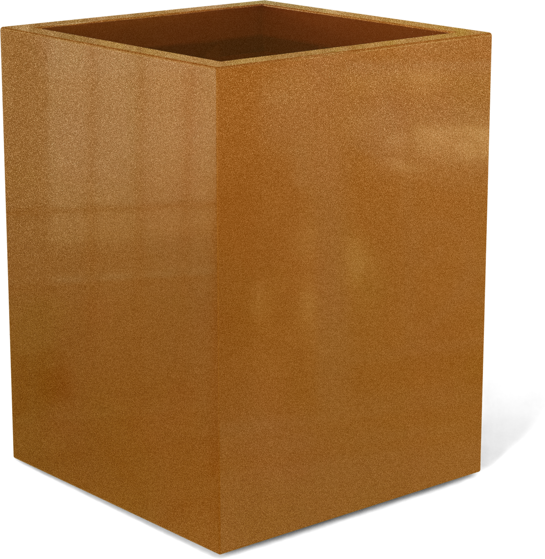 Brisbane Rectangular Fiberglass Planter in Metallic Bronze