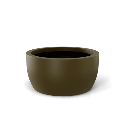 Casablanca Round Fiberglass Planter in Matte Bronze
