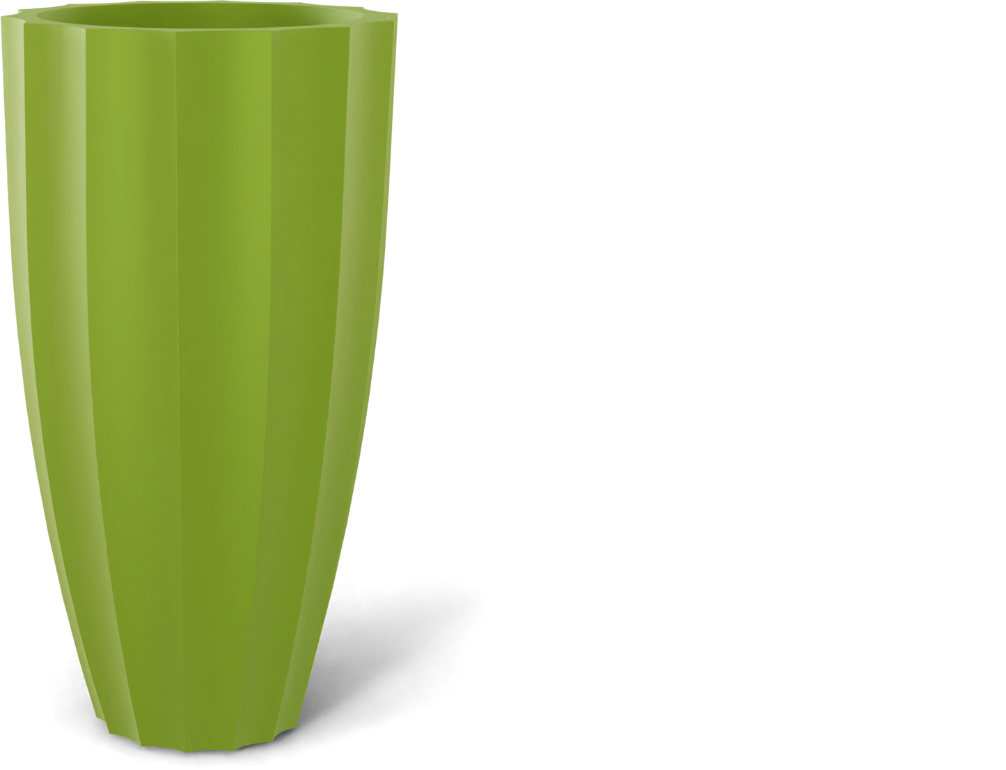 San Jose Round Fiberglass Planter in Satin Green