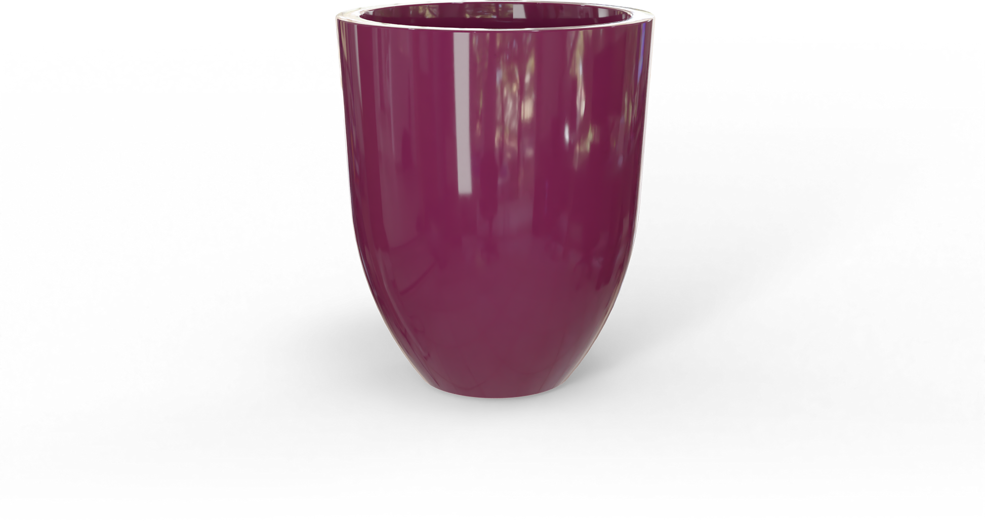 Valencia Round Fiberglass Planter in Gloss Eggplant