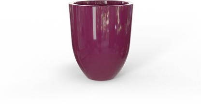 Valencia Round Fiberglass Planter in Gloss Eggplant