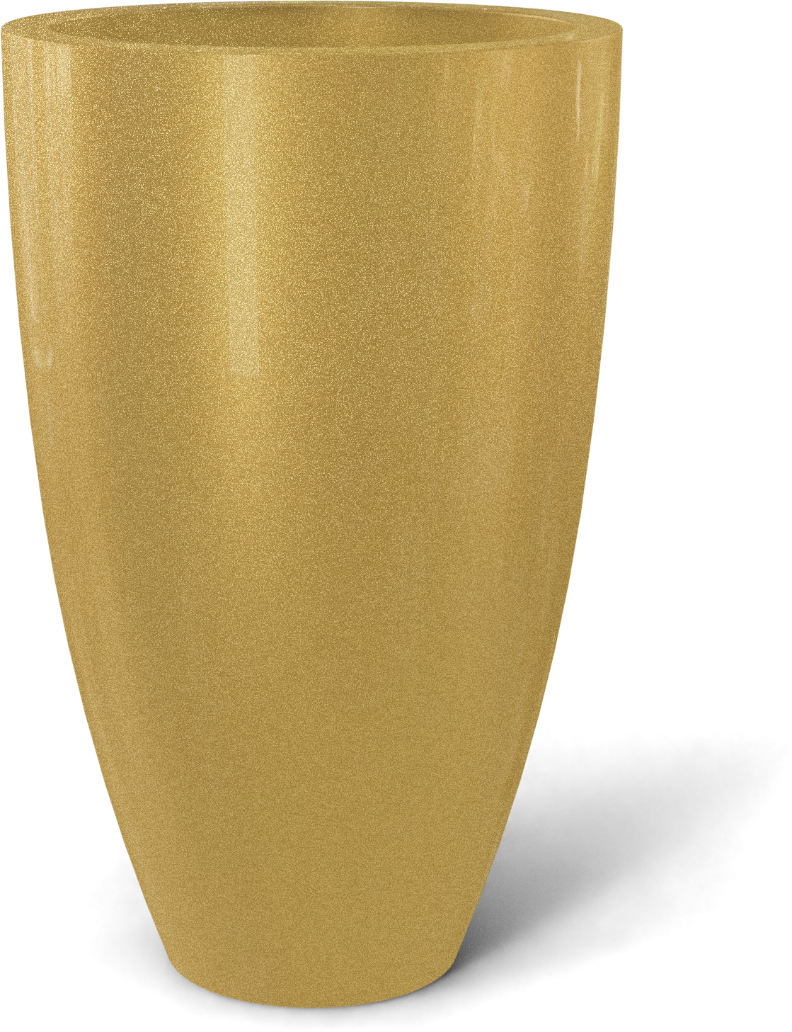 Brannan Round Fiberglass Planter in Gloss Metallic Gold