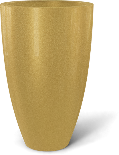 Brannan Round Fiberglass Planter in Gloss Metallic Gold