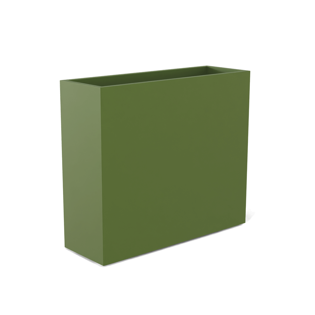 Perth Rectangular Fiberglass Planter in Satin Green