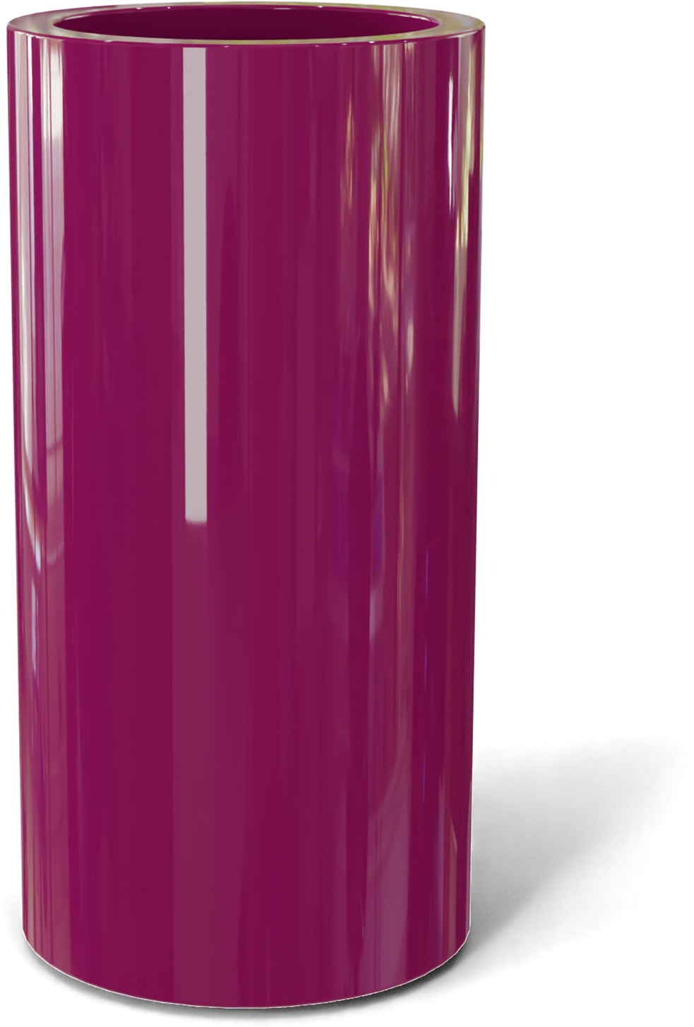 Corry Round Fiberglass Planter in Gloss Eggplant