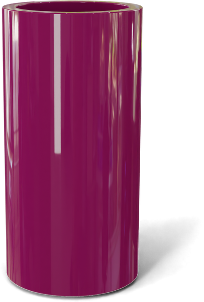 Corry Round Fiberglass Planter in Gloss Eggplant