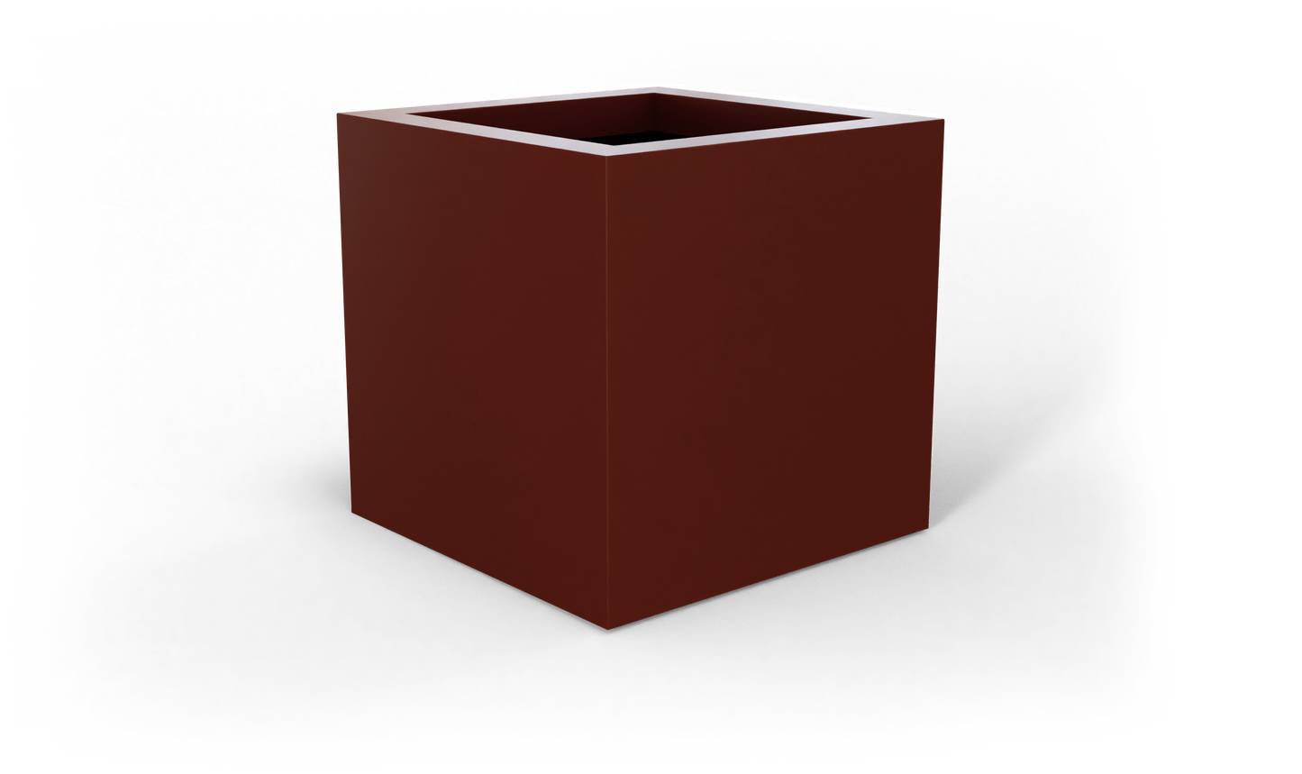 Montroy Cube Fiberglass Planter in Matte Terra Cotta