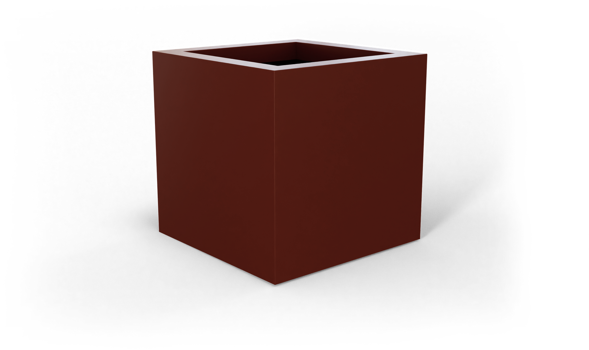 Montroy Cube Fiberglass Planter in Matte Terra Cotta