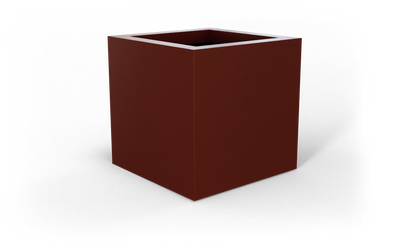 Montroy Cube Fiberglass Planter in Matte Terra Cotta