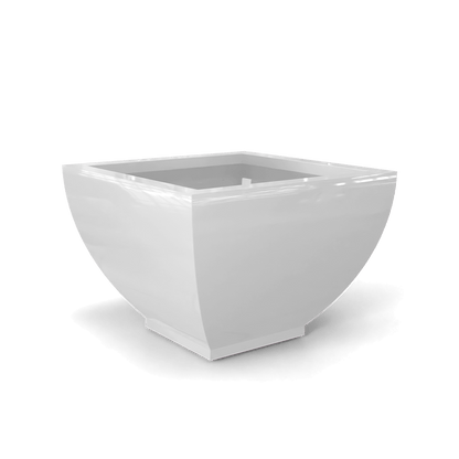 Kathryn Square Fiberglass Planter in Gloss Bright White
