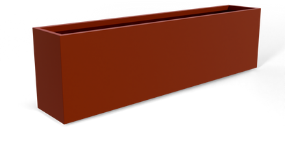 Hudson Rectangular Fiberglass Planter in Matte Terra Cotta