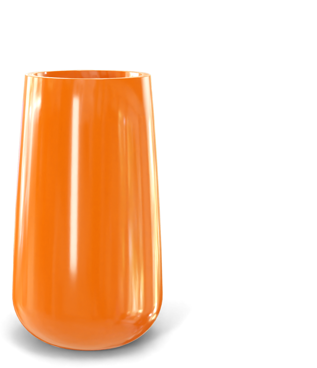 Saigon Round Fiberglass Planter in Gloss Tangerine
