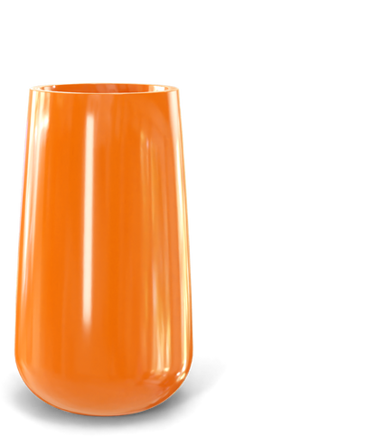 Saigon Round Fiberglass Planter in Gloss Tangerine