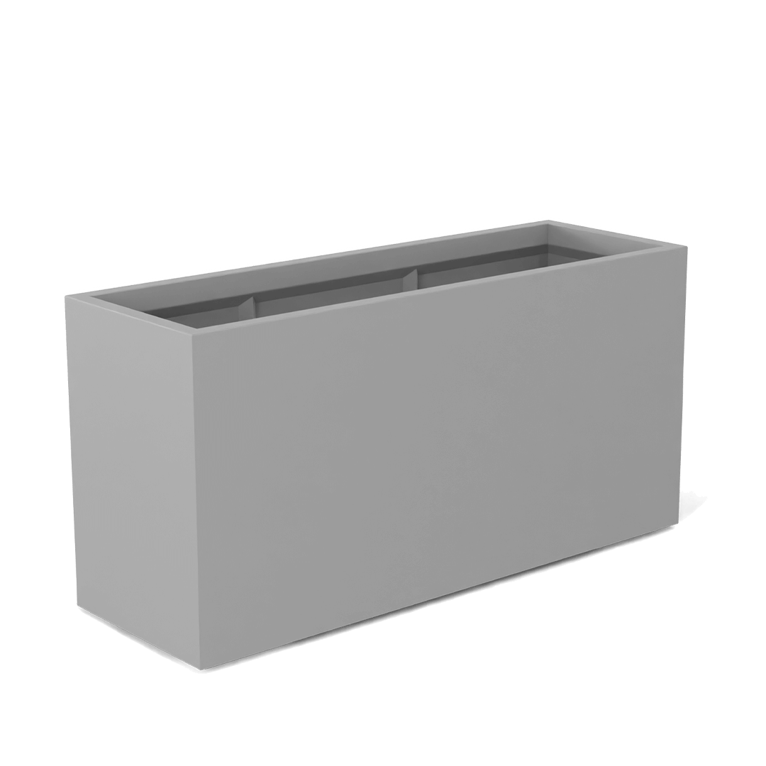 Tolga Rectangular Fiberglass Planter in Matte Cement Grey