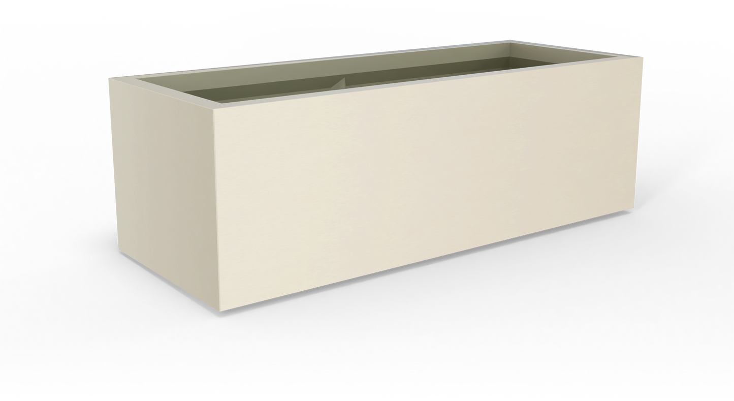 Cuba Rectangular Fiberglass Planter in Satin Beige