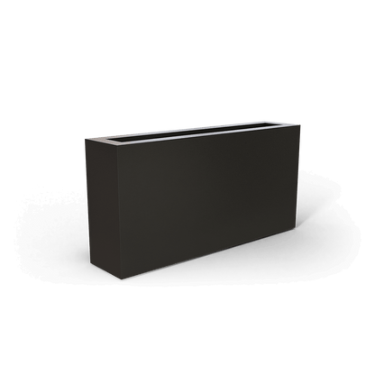 Camoux Rectangular Fiberglass Planter in Matte Gunmetal