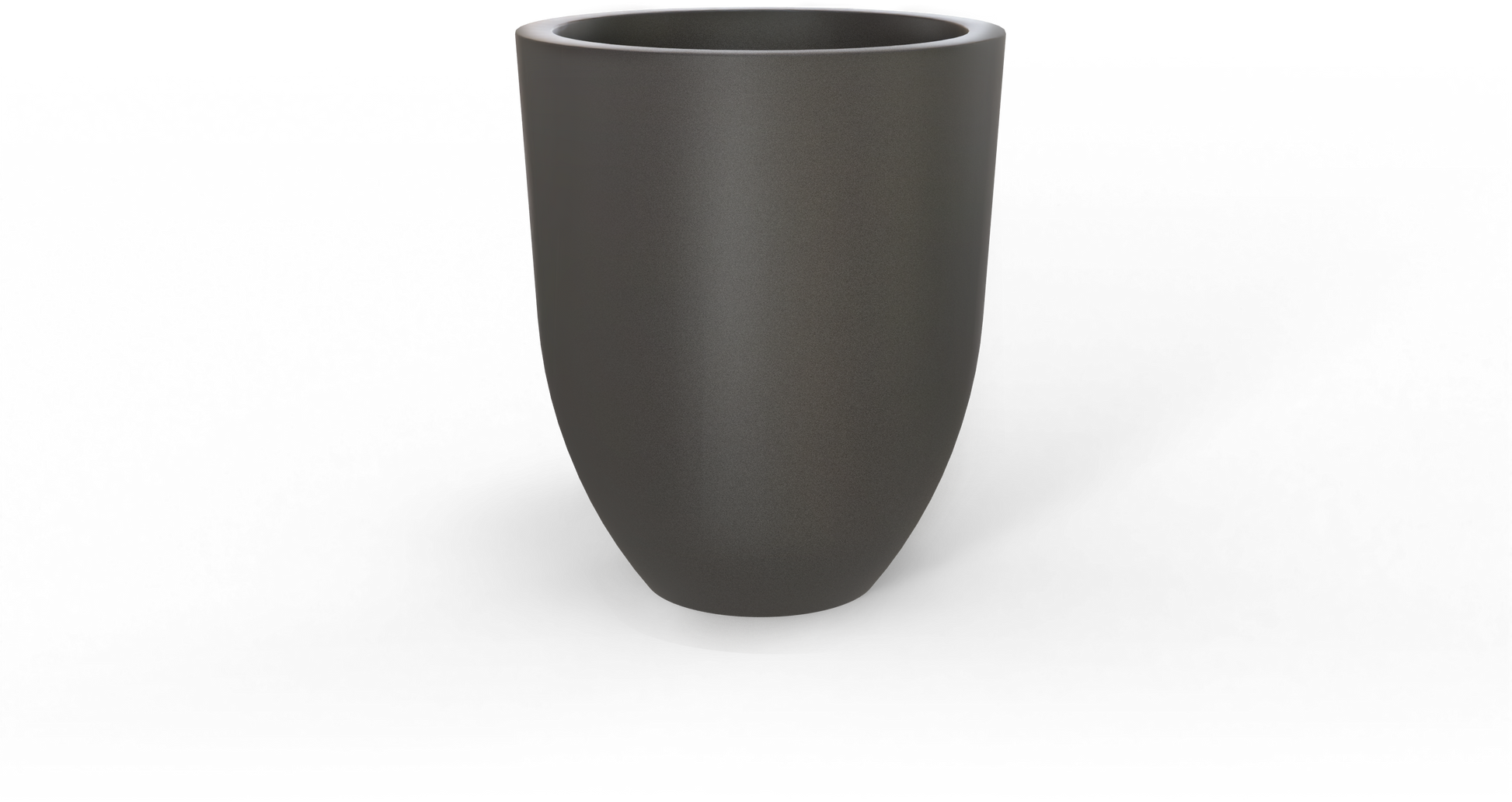 Valencia Round Fiberglass Planter in Matte Gunmetal