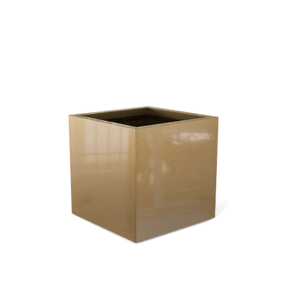 Granada Rectangular Fiberglass Planter in Gloss Metallic Gold