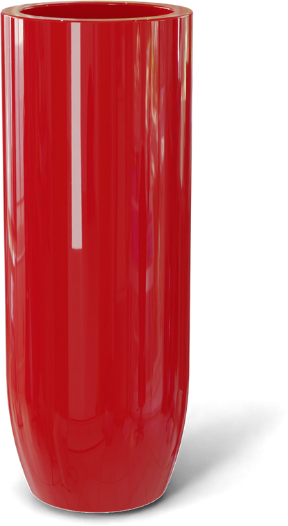 Saint Tropez Round Fiberglass Planter in Gloss Red