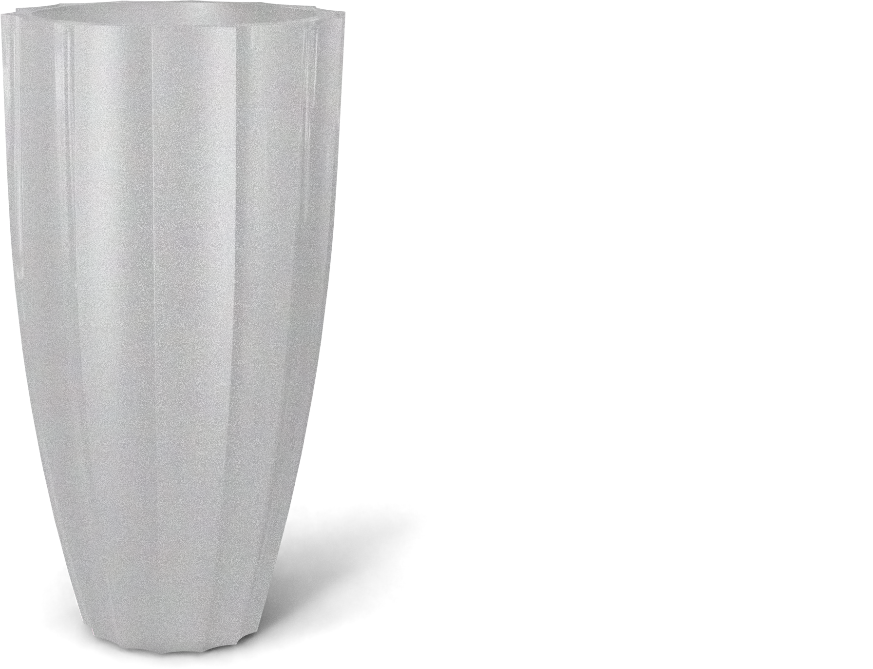 San Jose Round Fiberglass Planter in Metallic Silver