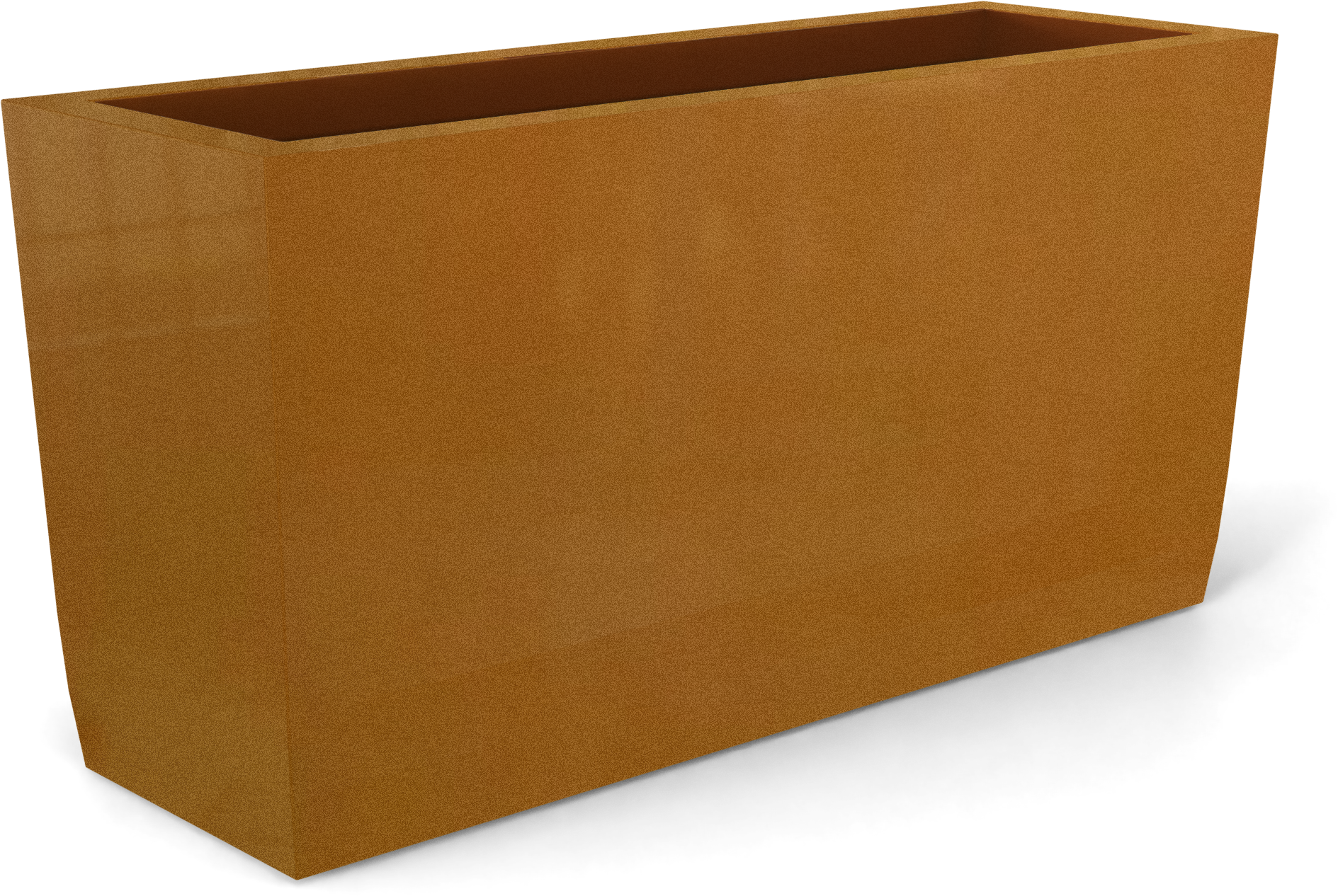 Panama Curved Rectangular Fiberglass Planter in Metallic Bronze