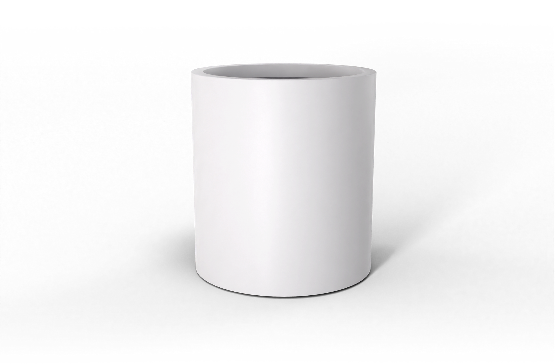 Rio Grande Round Fiberglass Planter in Matte Bright White