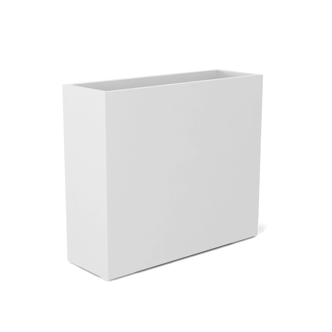 Perth Rectangular Fiberglass Planter in Matte Bright White