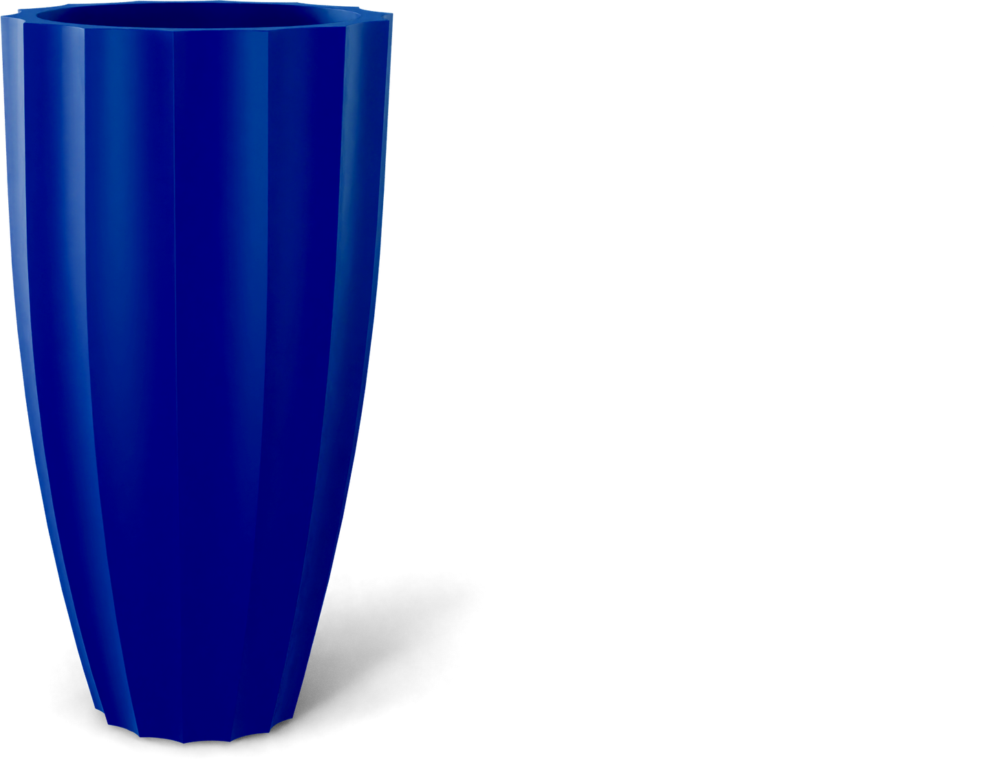 San Jose Round Fiberglass Planter in Matte Cobalt Blue