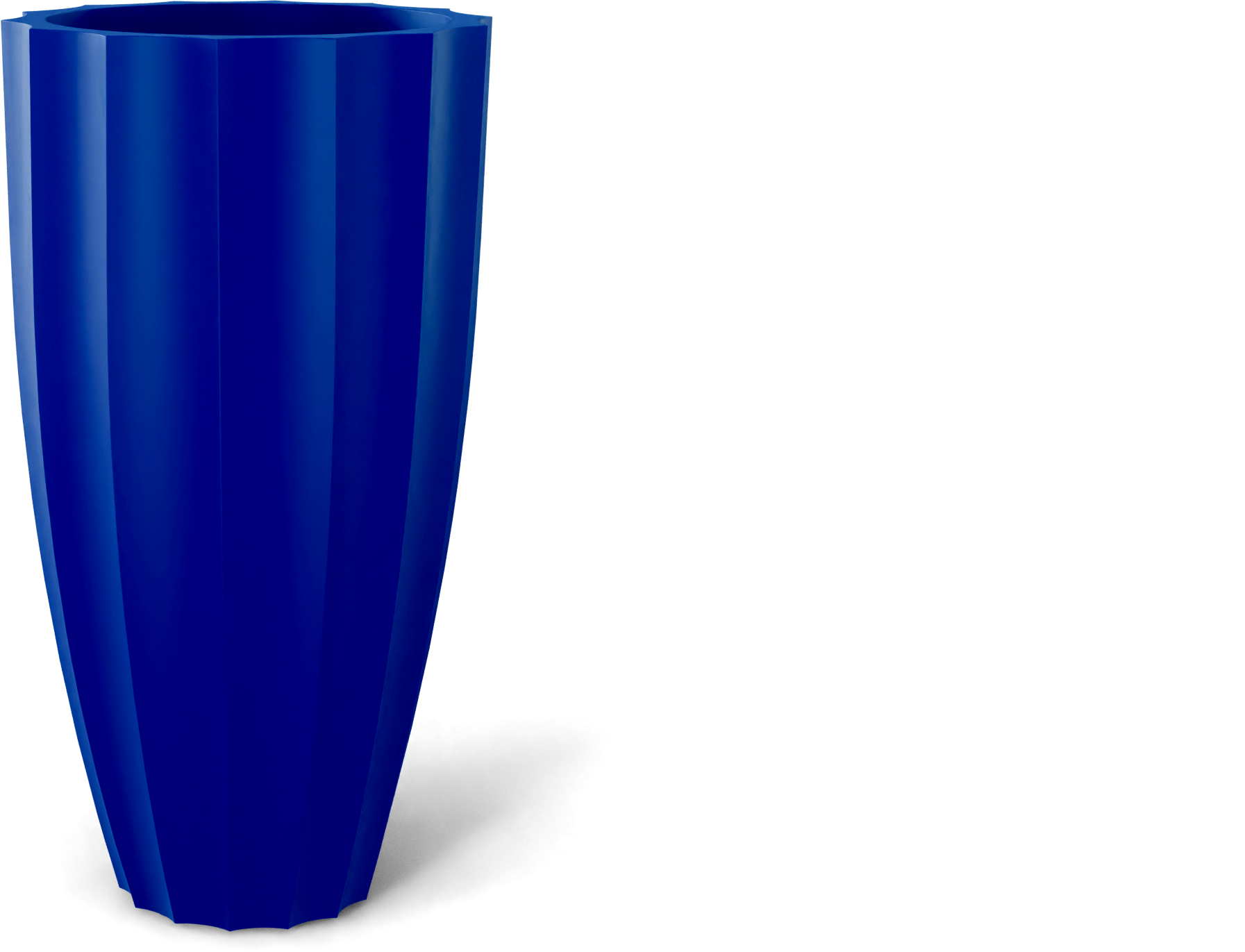 San Jose Round Fiberglass Planter in Matte Cobalt Blue