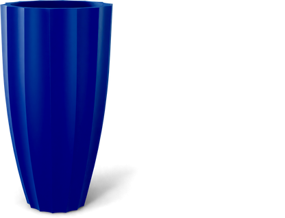 San Jose Round Fiberglass Planter in Matte Cobalt Blue