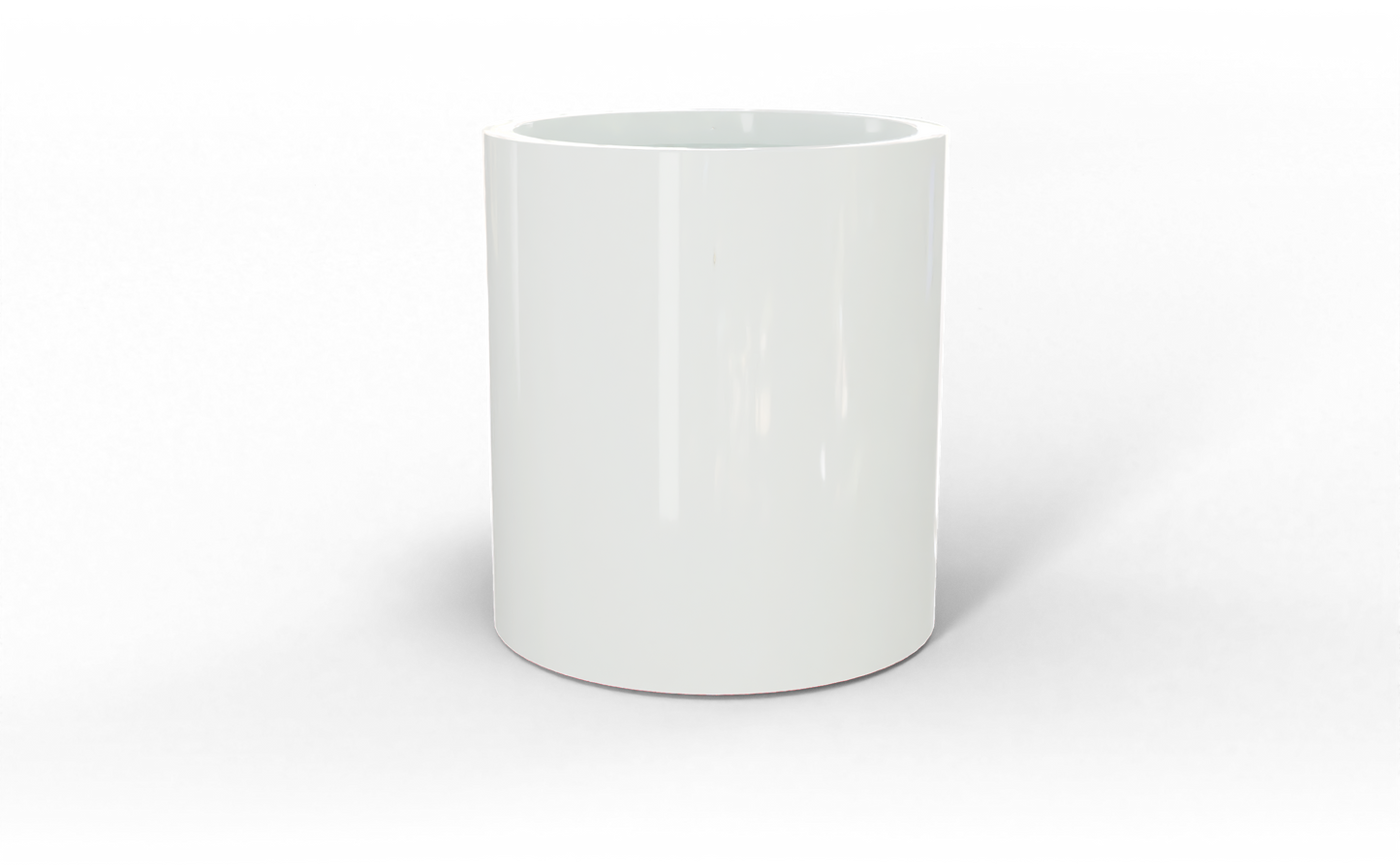 Rio Grande Round Fiberglass Planter in Gloss Bright White