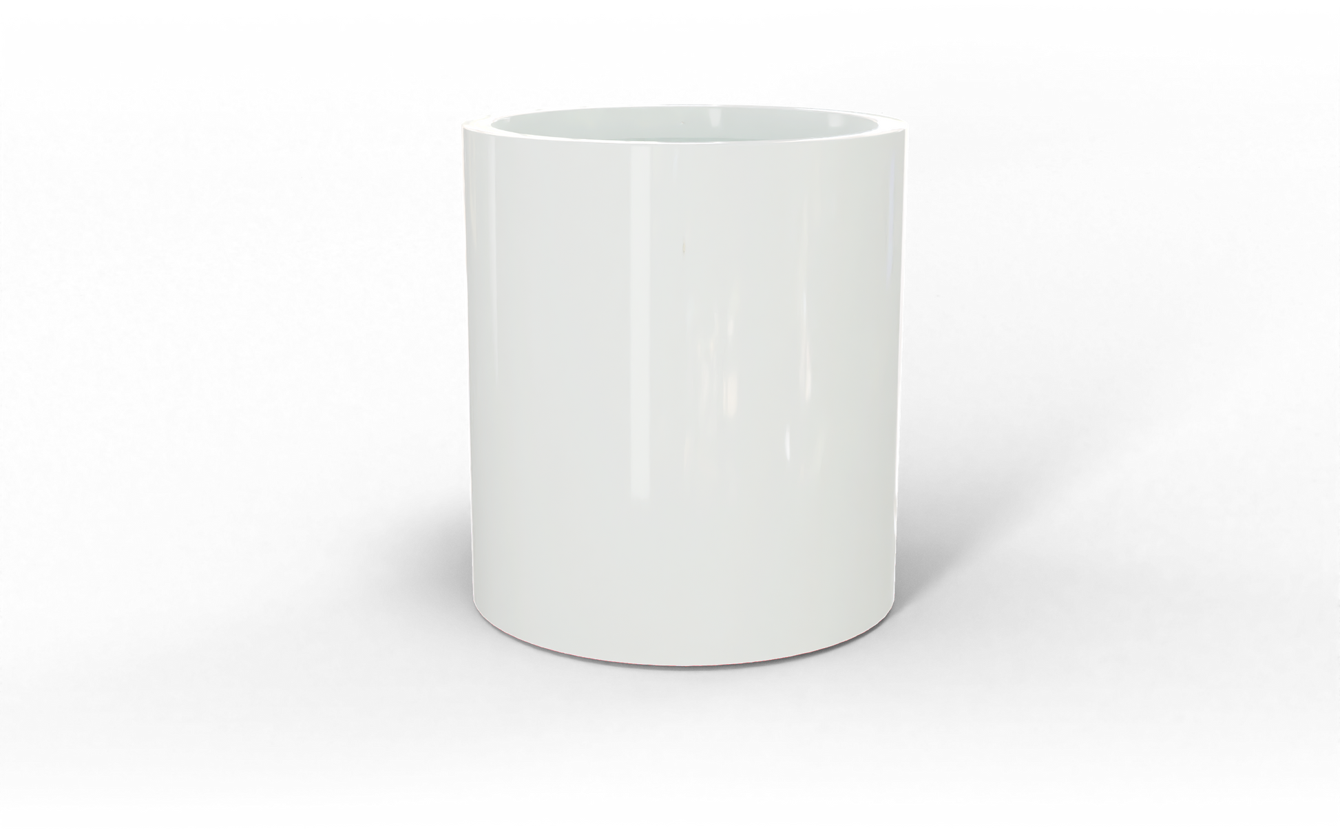 Rio Grande Round Fiberglass Planter in Gloss Bright White