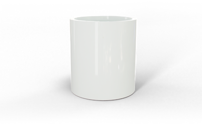 Rio Grande Round Fiberglass Planter in Gloss Bright White