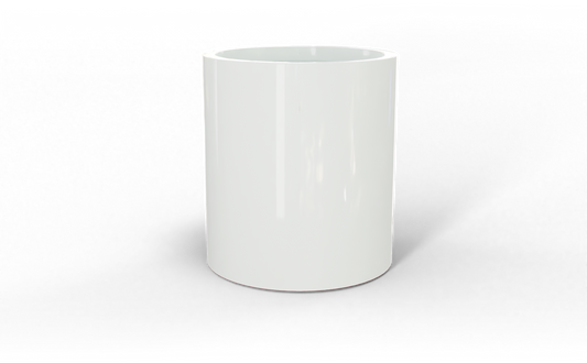 Rio Grande Round Fiberglass Planter in Gloss Bright White