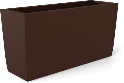 Panama Curved Rectangular Fiberglass Planter in Matte Dark Brown