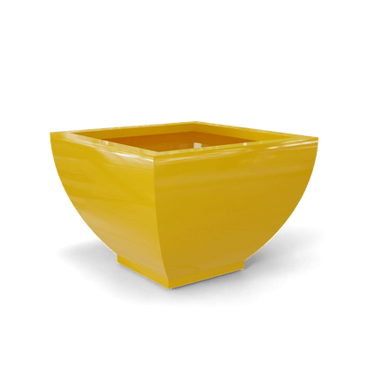 Kathryn Square Fiberglass Planter in Gloss Saffron