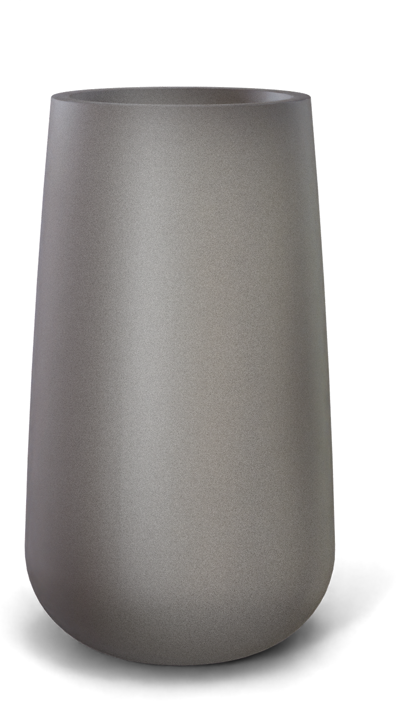 Saigon Round Fiberglass Planter in Matte Gunmetal