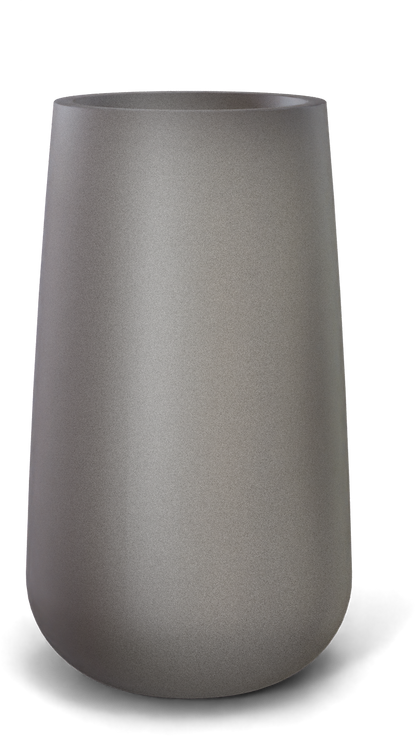 Saigon Round Fiberglass Planter in Matte Gunmetal