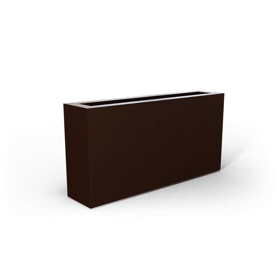 Camoux Rectangular Fiberglass Planter in Matte Dark Brown